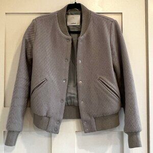Aritzia Wilfred Wool Poussin Bomber Jacket in Grey Size XS